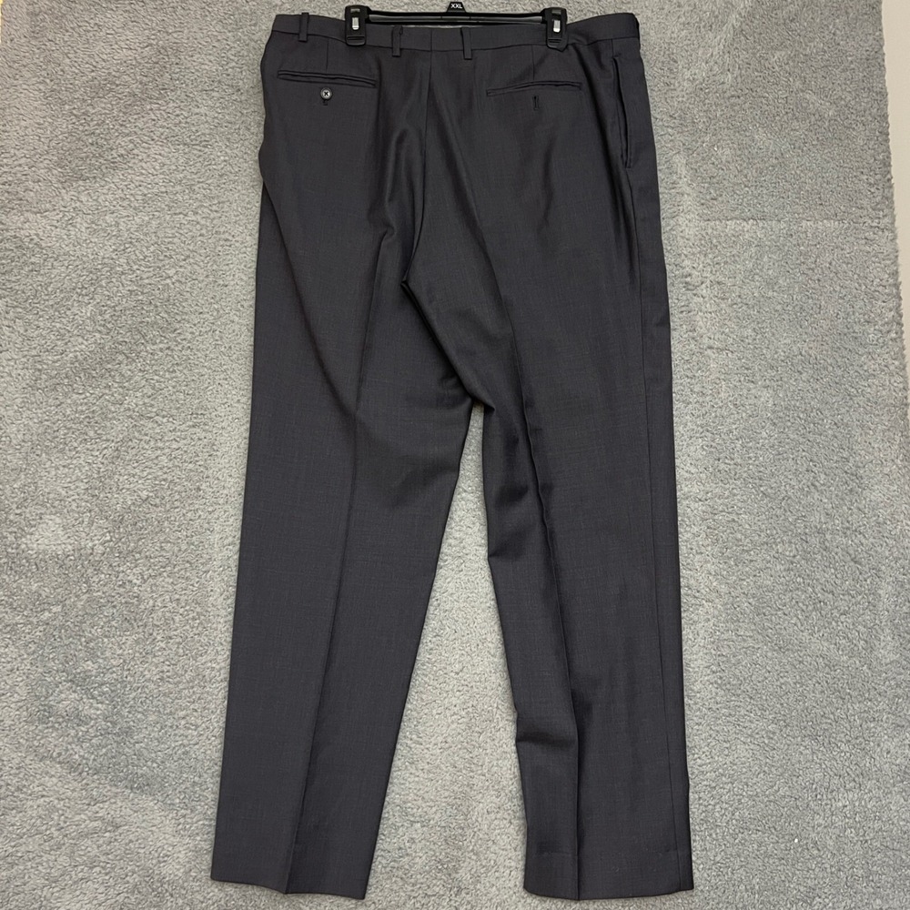 Calvin Klein Dress Pants Mens 40L Dark Gray Excellent Wool Blend Flat Front - Picture 3 of 9